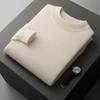 Men's Half-High Neck Cashmere Sweater: Autumn/Winter Pure Wool Knit Pullover, Solid Color, Thick Base Layer.