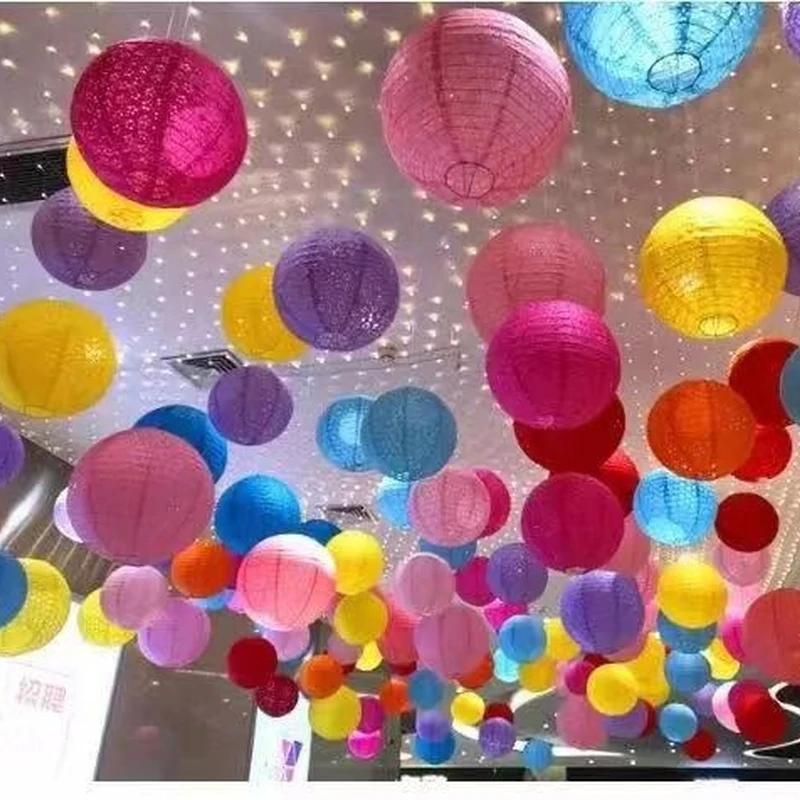 Round Hollow Out Paper Lantern 12inch Multicolor Chinese Lantern Paper Balls Decor Wedding Birthday Party Hanging Decoration 1PC