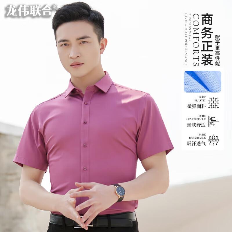 Longwei Bamboo Fiber Wrinkle-Free Short Sleeve Shirt XL