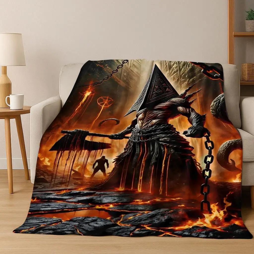 Classic Silent Hill Horror Game Movie Art Flannel Blanket,Cozy Soft Throw Blanket for Home Bedroom Bed Sofa Picnic Cover Gift