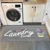 Modern Gray Wood Board Laundry Print Area Rug, Soft Non-Slip Indoor Outdoor Floor Mat for Living Room and Bedroom