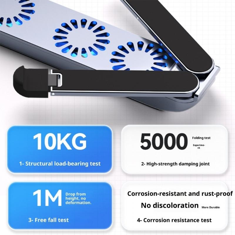 Portable Multiple Angled Laptop Coolers Silents Cooling Fan Foldable Tablets Holder For 10-17inch Devices