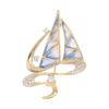 Smooth Sailing Brooch, High-end Women's Exquisite Enamel Sailboat Brooch, Niche Design Sense Brooch