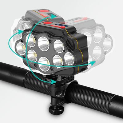 Fahrradscheinwerfer, 360 Grad verstellbar, LED-Anzeige, wiederaufladbar über USB, superhell, leicht, Nachtfahrten, Rennrad, Mountainbike-Frontlampe