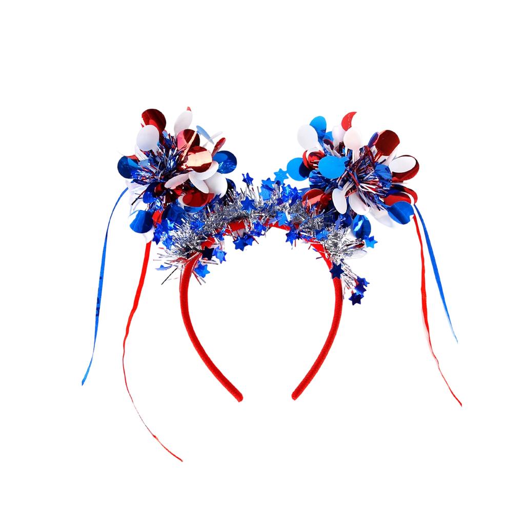 Patriotic Headbands With Stars Balloons, Red Blue, 4th Of Party Accessories, Independence Day Memorial Day Supplies