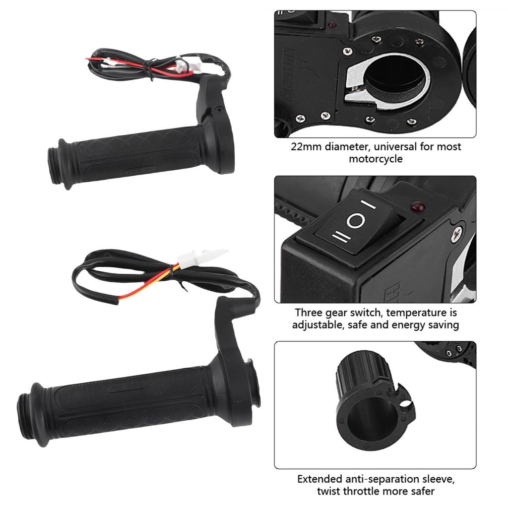 Motorcycle Handlebar Motorcycle Hand Grips 1 Pair 22mm(7/8") Motorcycle Electric Hot Heated Warm Hand Grips Handlebar