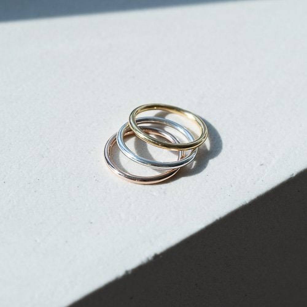 Silver 925 Minja Basic Ring Layered Rose Gold