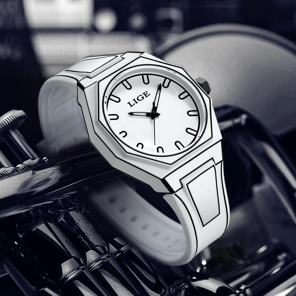 LIGE New Creative Men Watch Fashion Casual Unique Design Waterproof Men's Quartz Watch