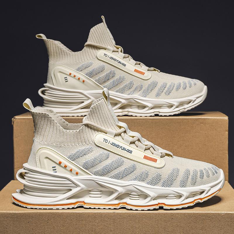 

Mens Sneakers Running Shoes Breathable Walking Shoes Non-Slip Comfortable Sport Shoes Man Casual Shoes for Gym Training Sneakers 39 бежевый