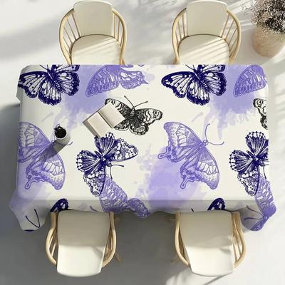 Watercolor Butterfly Pattern Table Cloth Party Decor Dining Room Home Kitchen Patios Waterproof Stain-Proof Table Cloth