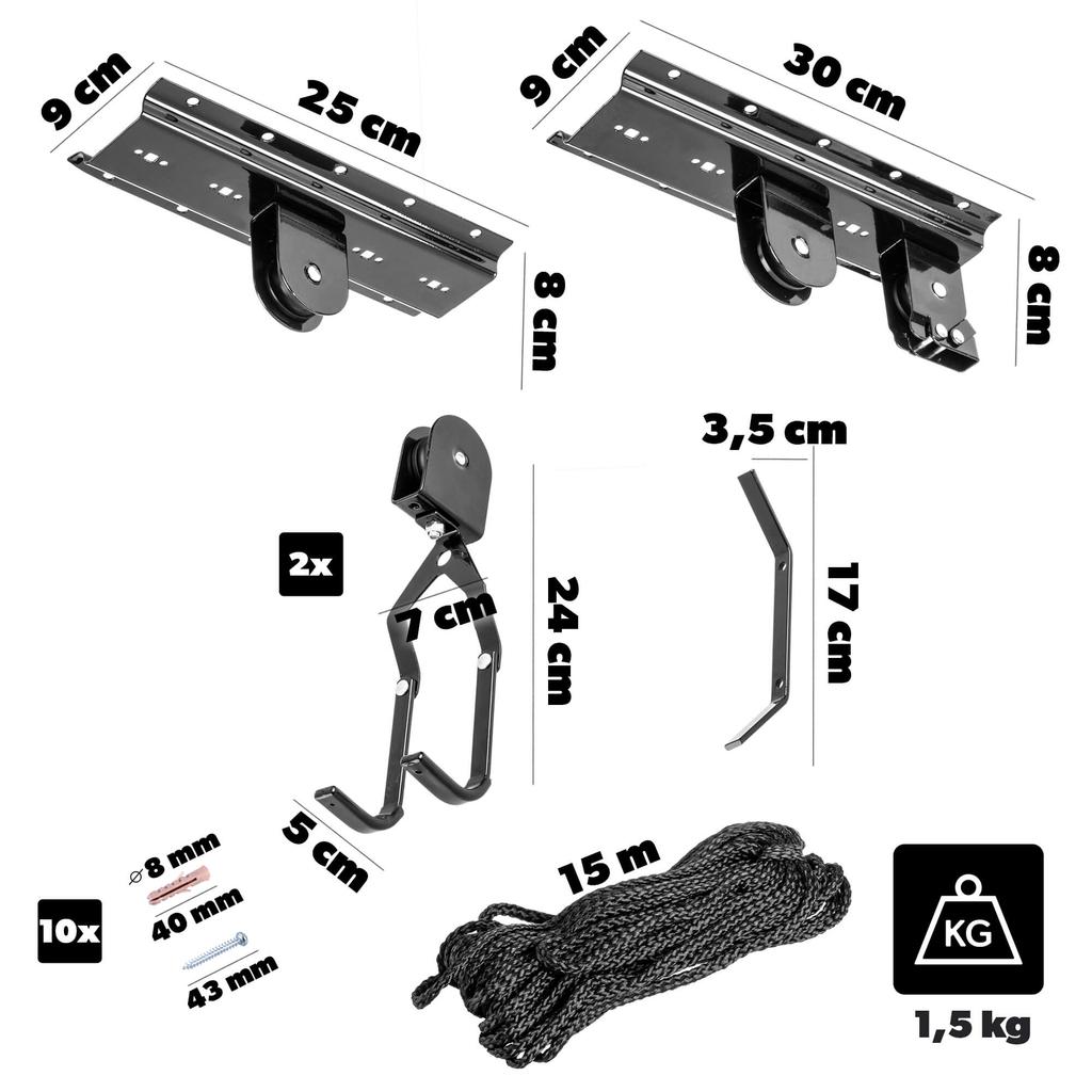 KADAX Bicycle Ceiling Mount, Steel, Black