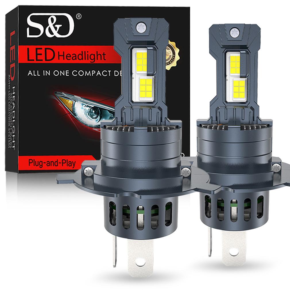 2 Adet 32000LM H4 LED Far Ampulü Mini Turbo H7 H11 LED H8 9005 HB3 9006 HB4 70W Araba Sis Lambası Yüksek/Düşük Işın Far Otomatik Tak-Çalıştır Lamba 6500K Beyaz