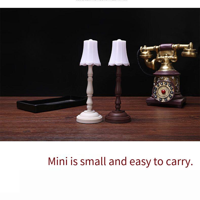 PDTO Mini LED Night Light Retro Style Table Bedside Lamp Small Desktop Decoration