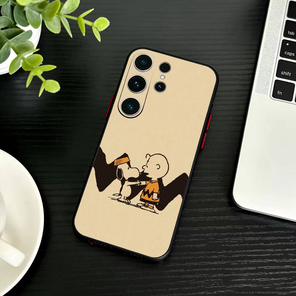 E-Snoopy Phone Case For Samsung S26,S25,S24,S23,S22,S21,S20,Plus,Fe,Lite,Others Black Cover