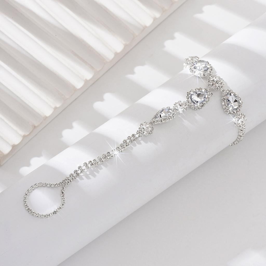 1PC Women's Fashion Trendy Waterdrop Foot Chain Zircon Accessories Suitable for Date, Party, Festival Gifts