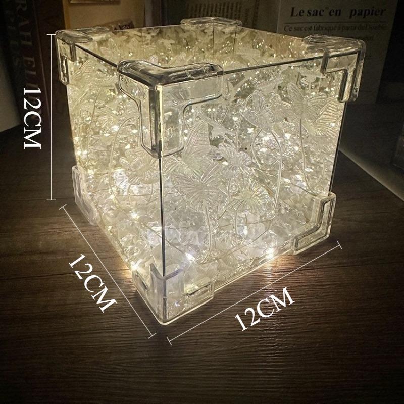 

DIY Night Light Material Kit Cube Creative Plug in Night Lamp Art Aesthetic Bedside Lamp Butterfly Mood Light Bedroom Decor Gift