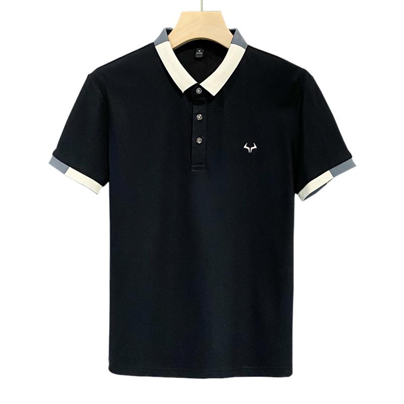 

Short Sleeve Korean Thin Solid Color Men S Casual Summer Polo Shirt L