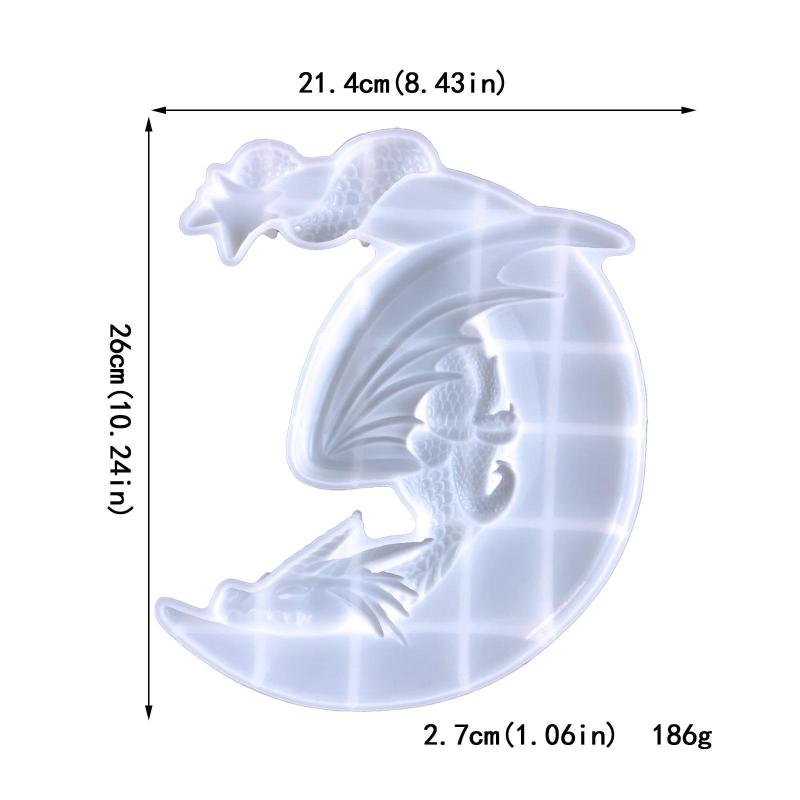 Mucegai Rășină Epoxidică Dragon Zburător Lună DIY Pandantiv Decorativ de Perete Pandantiv Dragon Zburător Semi-tridimensional Lună Mucegai Silicon