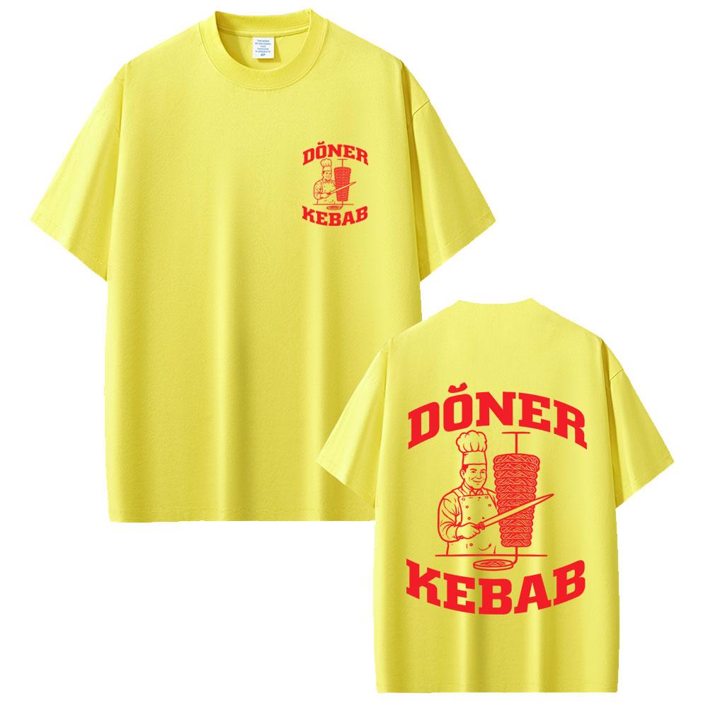 Döner Kebab Lustiges Grafik-T-Shirt Herren Damen Gothic Harajuku Sommer Streetwear Herren Reines Baumwoll Oversized Kurzarm T-Shirts