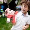 Funny Bubble Blower Machine Electric Automatic Bubble Maker with Colorful Light Kids Outdoor Toys