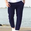 Pantalones de Lino de Verano Ajustados para Hombre 2024 – Transpirables, Color Sólido, Cintura Elástica, Corte Recto