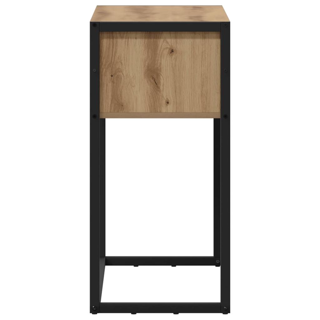 Side Table with Storage Industrial Style Oak Finish 100 x 36 x 75 cm