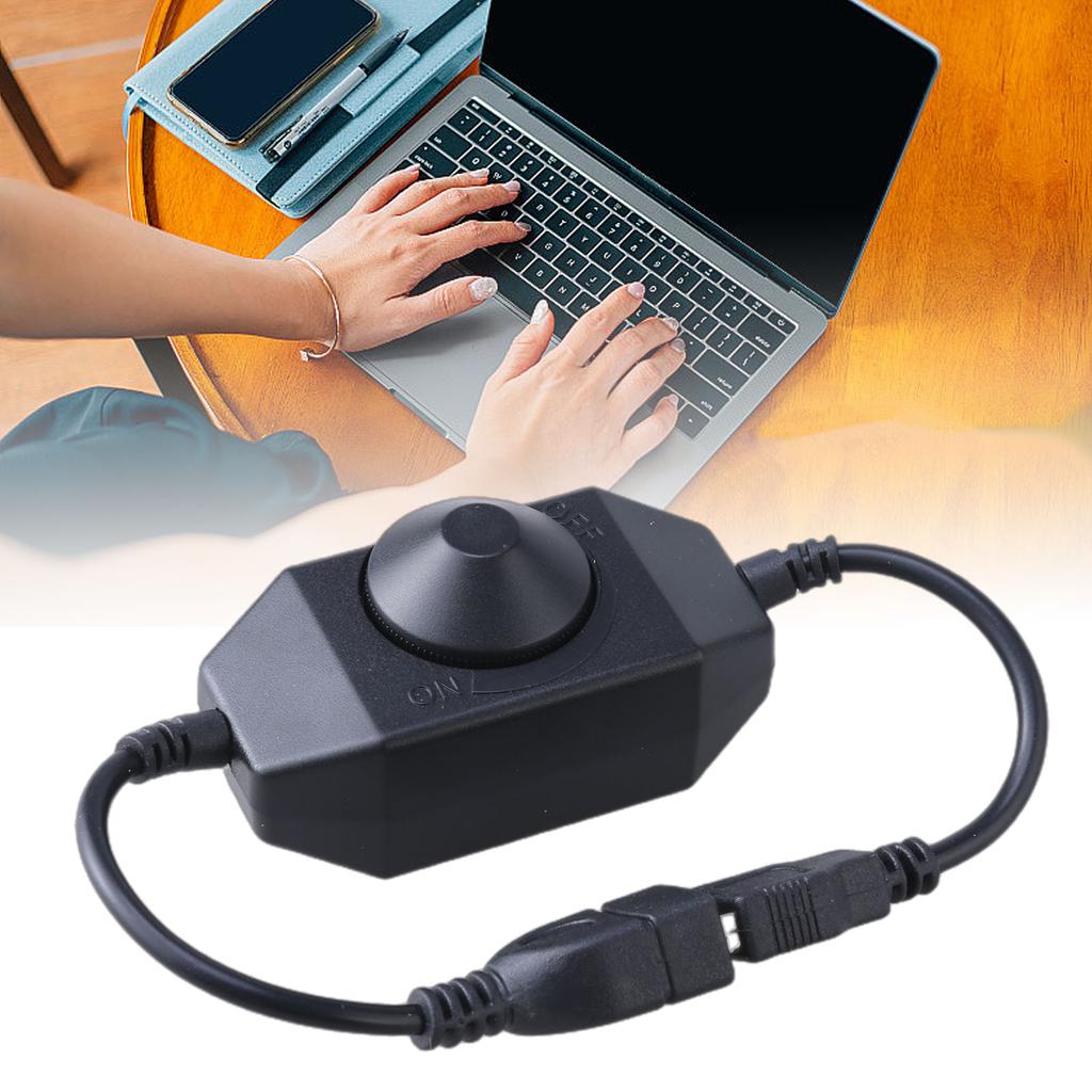 DC5V Stepless USB Manual Knob LED Dimmer Switches for LED Strip Light Brightness Adjustment USB Fan Speed Controller