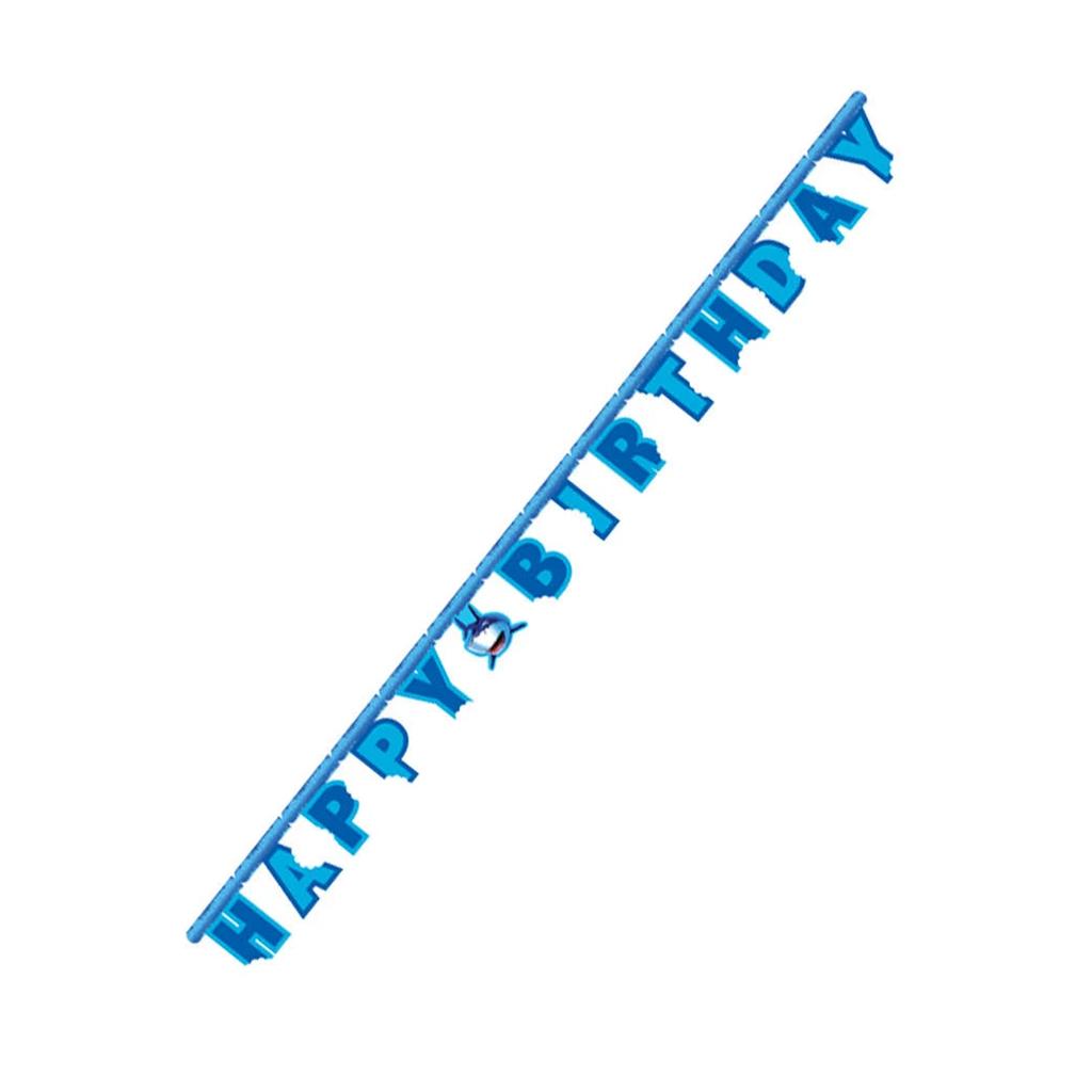 Creative Party Splash Large Shark Happy Birthday Jointed Banner