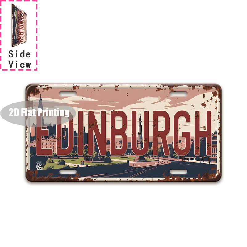 Vintage Distressed City Year Powder Room Slogan License Plate Metal Tin Sign Retro Wall Decor For Bar Cafe Home Garden