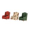 Miniature Sofa Model Figure 1/12 Scale Doll House Decoration Armchair with Washable Floral Fabric And Wood Frame Design