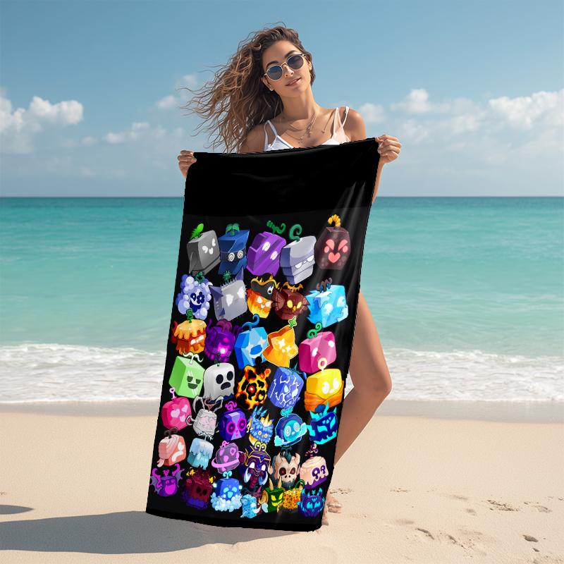 1Pc Cubes Expressions Colors Beach Towel Microfiber Beach Towel Thin Absorbent For Beach Swimming Yoga Bath Sports 091712