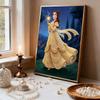 Disney Pearl Painting Belle Gold Dress Rose Creative Art Exquisite Landscape Sparkling Painting Craft Home Wall Decoration DIY Handmade Gift