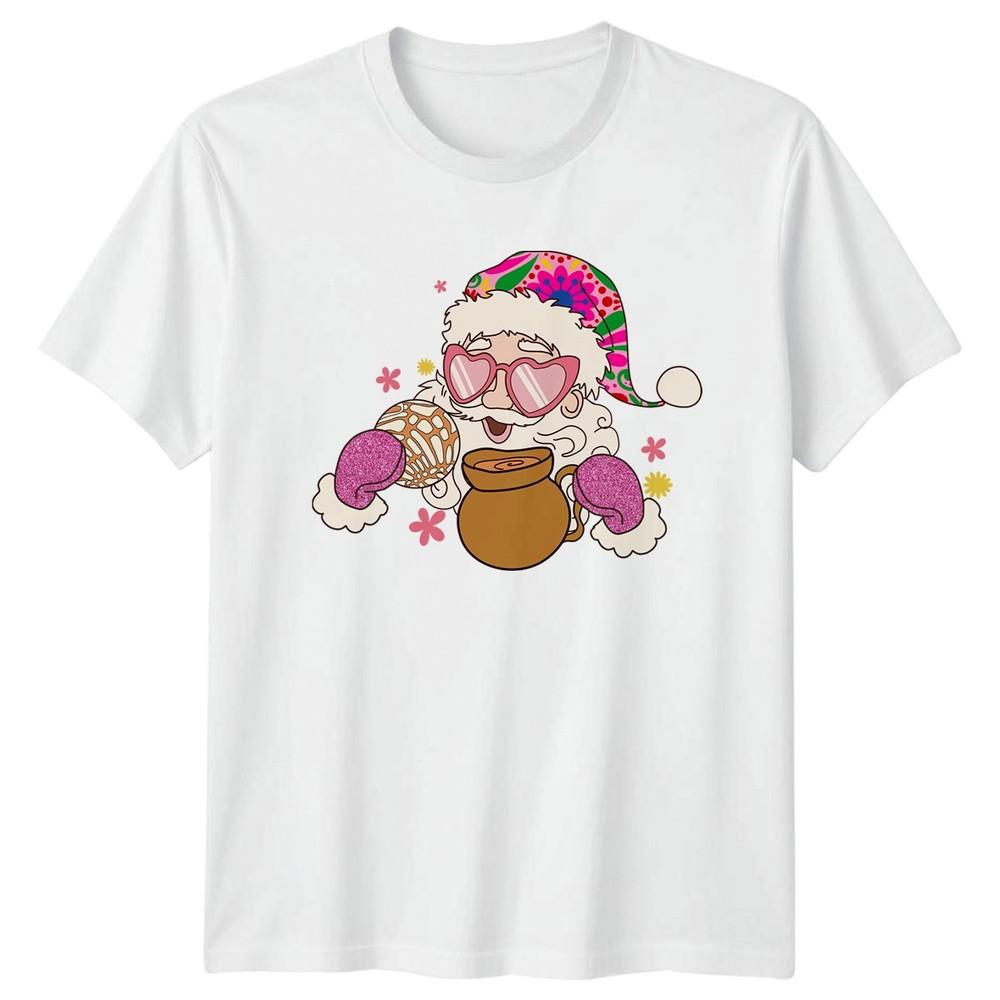 Groovy Santa Christmas Holiday Unisexs Unisexs Graphic Tee Hot Cocoa S