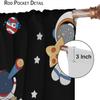 Outer Space Curtains Cartoon Astronaut Rocket Planets Stars Spaceman Universe Galaxy Print Window Kids Boys Made Of Polyester