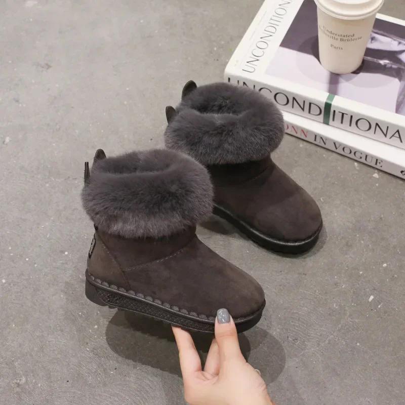 Botas Para Niña Platform Kids Boot 2025 WinterNew Plush Snow Boot Cartoon Boy CottonShoe Cute Girl Shoe Ankle Boot Kid Shoe Bota