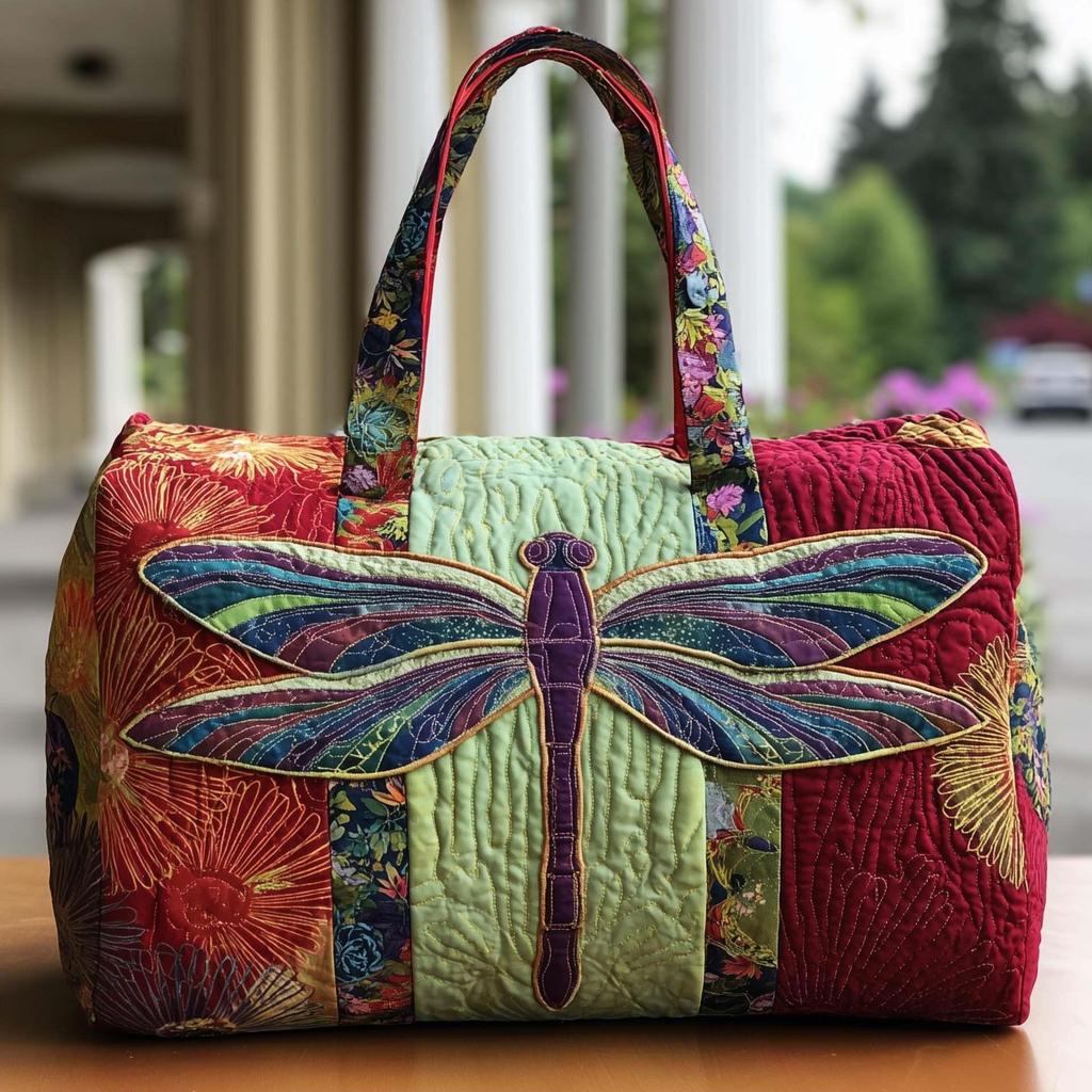 Dragonfly Series 3D Printed Women's Travel & Yoga Handbag