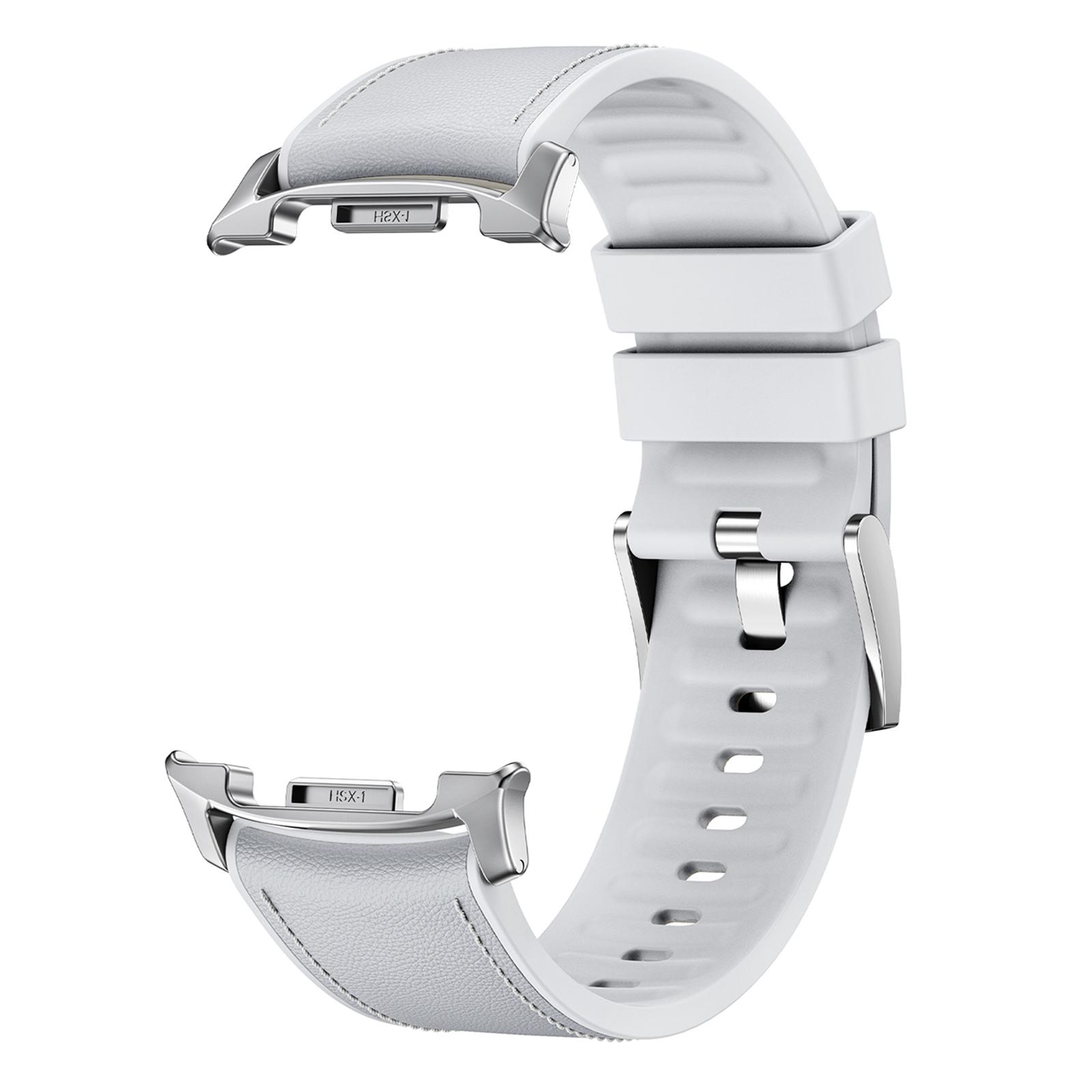 

Силіконовий ремінець зі шкіряним покриттям для Samsung Galaxy Watch8 44мм/40мм/Watch8 Classic 46мм Ремінець для годинника з металевим з єднувачем G