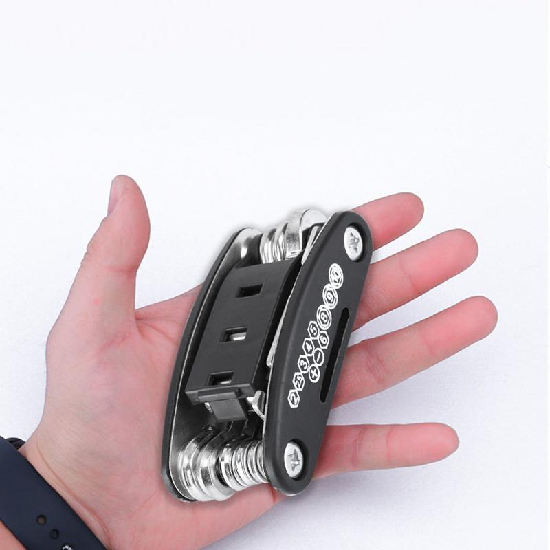 1pc 16 In 1 Bike Bicycle Multi Repair Tool Set Kit Hex Spoke Cycle Screwdriver Tool Wrench Mountain Cycle Tool Sets Black