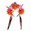 Halloween Colorful Flower Skeleton Hand Skull Headband Resin Party Hair Accessory For Adults Kids Costume Party Decoration