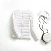 Womens Lightweight Short Down Jacket No Collar Thin Inner Layer Warm Fashionable Plus Size Outerwear