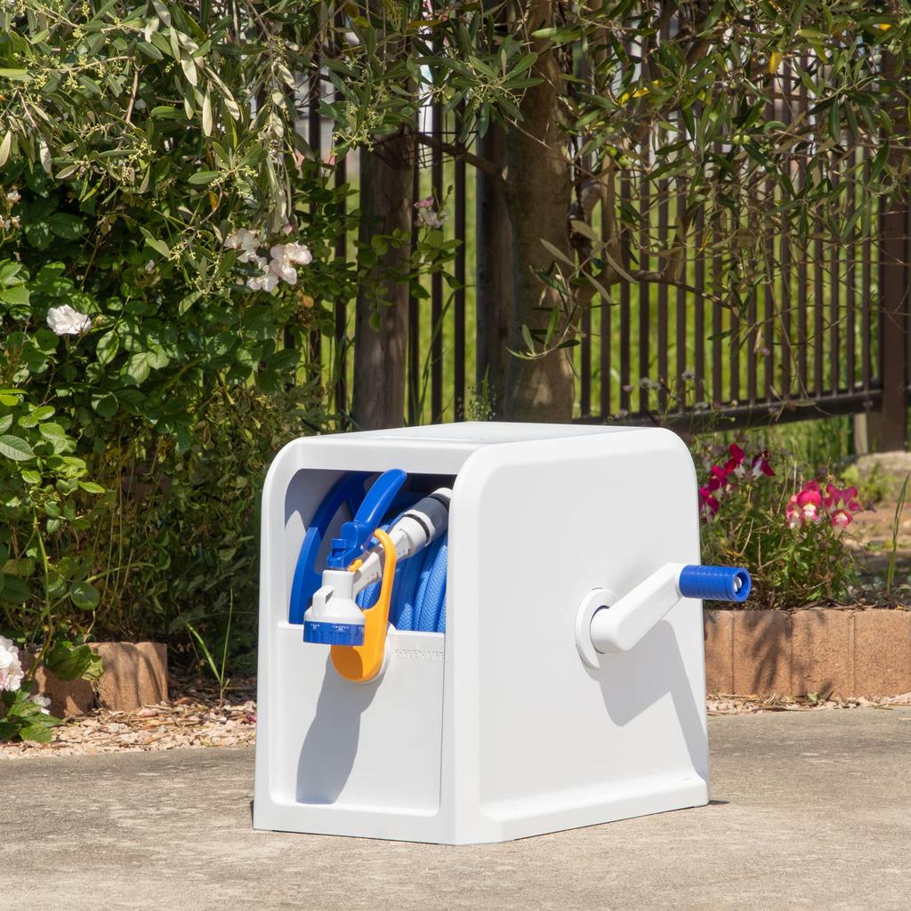 Green Life Wavey Cube 30m Hose Reel with Guide for Clean Hands PRC-30GN