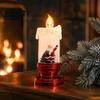 Indoor Outdoor Party Decor Christmas Night Light, Flameless LED Water Filled Candle Lamp with Safe Light for Pets Falling Snow, Vintage Tabletop