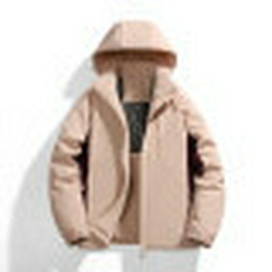 

Мужская ветровка с капюшоном из графенового хлопка 2024 - Осенне-зимняя куртка для пар 3XL