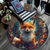 Magical Fox Round Area Rug,Carpet Rug for Living Room Bedroom Sofa Playroom Decor,Non-slip Floor Mat