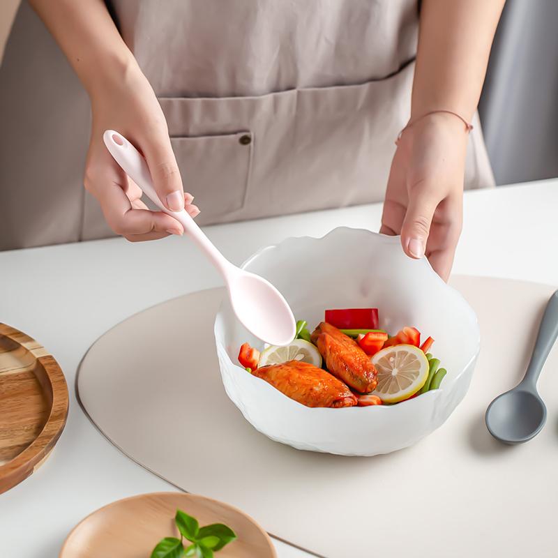 Silicone Spoon Mixing Soup Spoons Kitchen Mixing Ladle Cooking Utensils Kitchenware Tool for Stirring and Serving