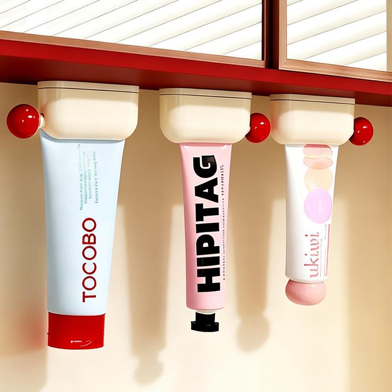 Magnetic Toothbrush Holder Set With Toothpaste Dispenser For Wall Mount Bathroom Organization