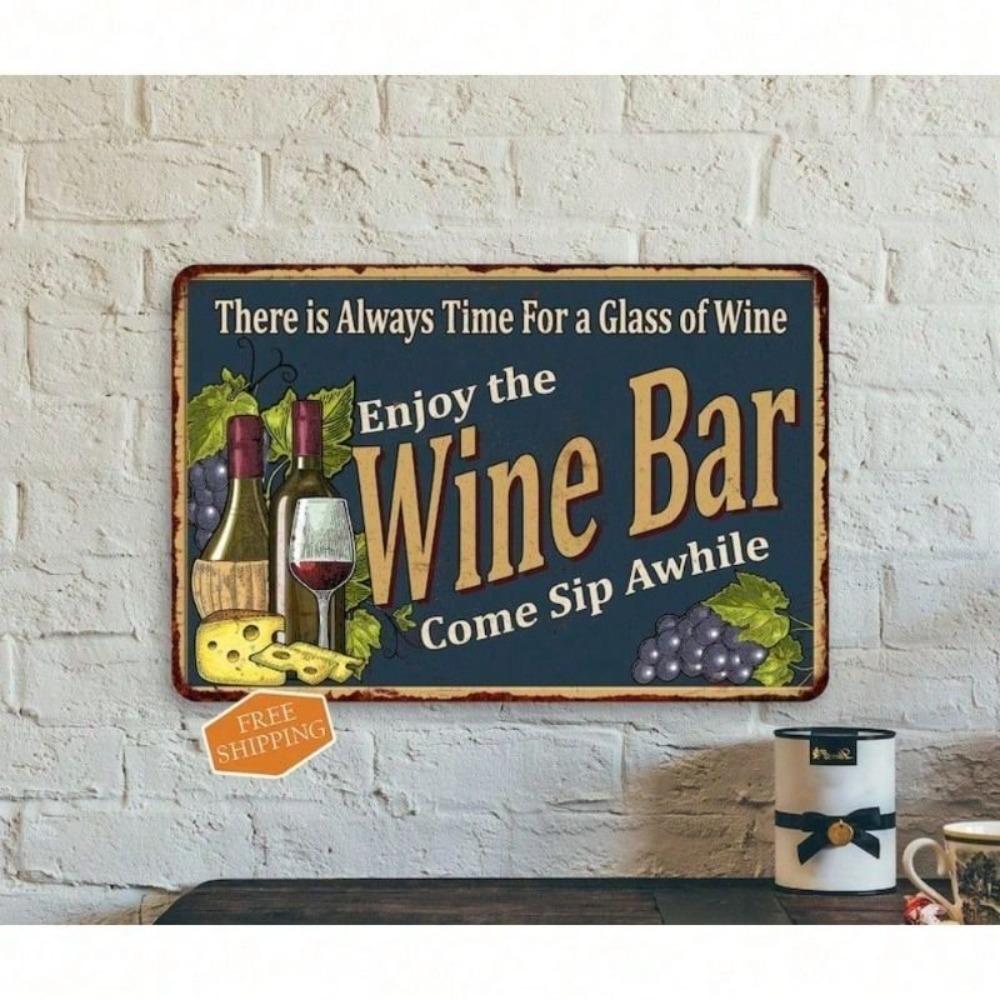 Vintage Metal Wall Poster for Bar Home, Housewarming Gift 8x12 Inch