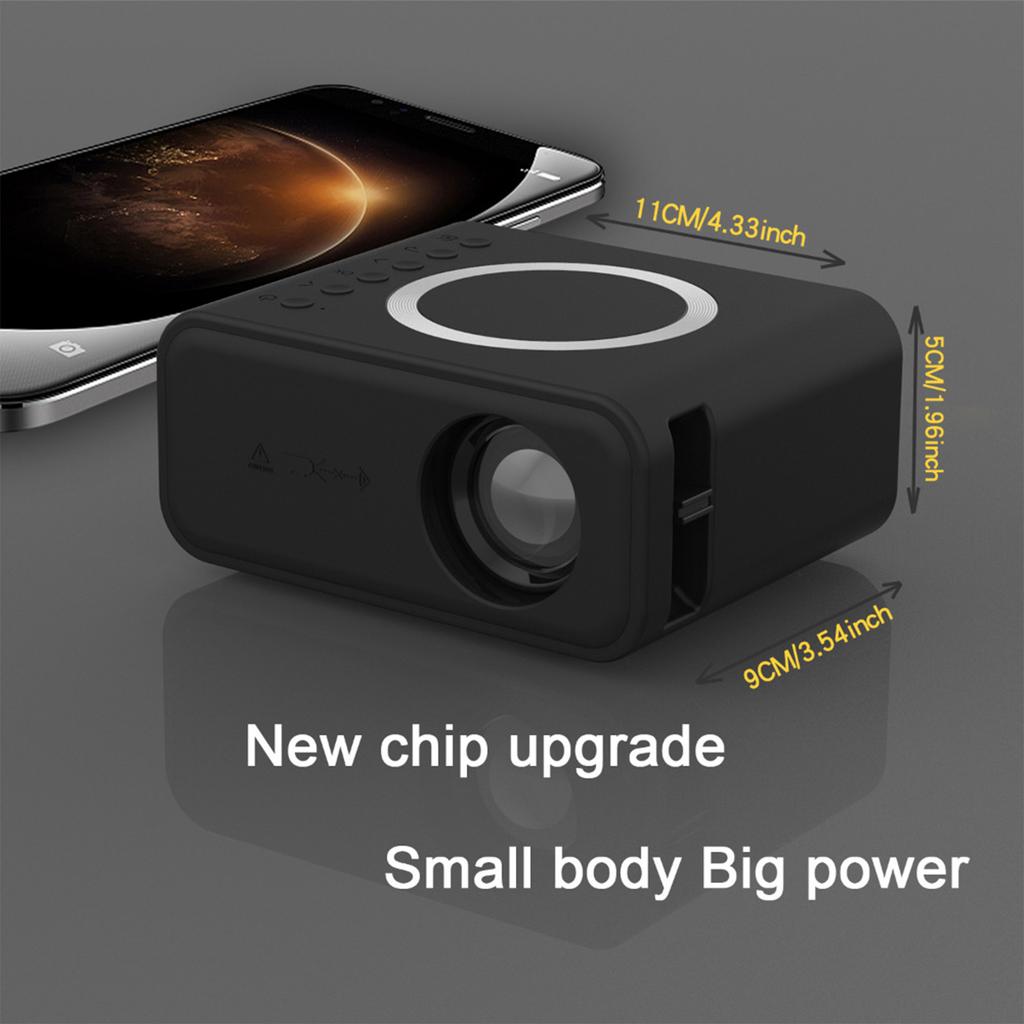 Wireless + wired mobile phone same screen projector home mini projector micro home portable LED