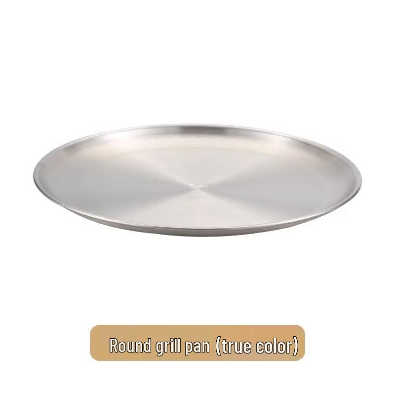 ZISIZ 201 Stainless Steel Round 3-Compartment Serving Plate