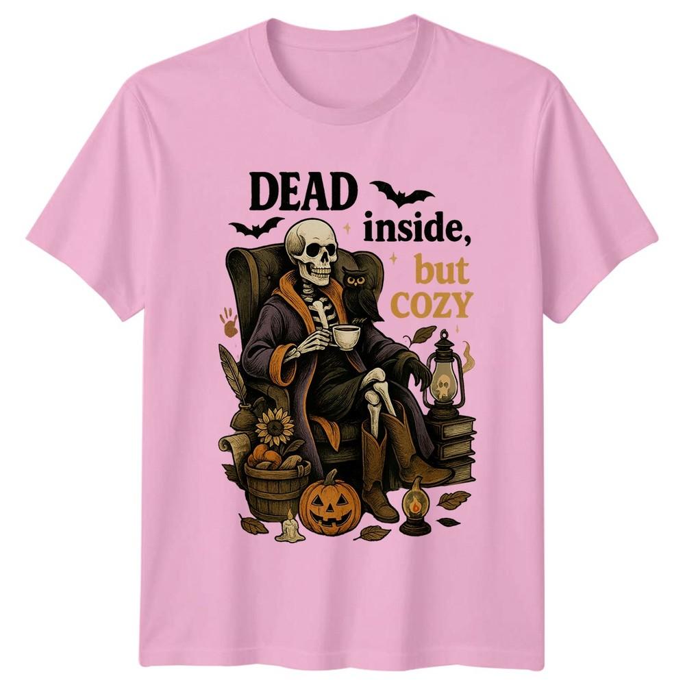 Dead Inside But Cozy Skeleton Halloween Unisexs Unisexs Graphic Tee